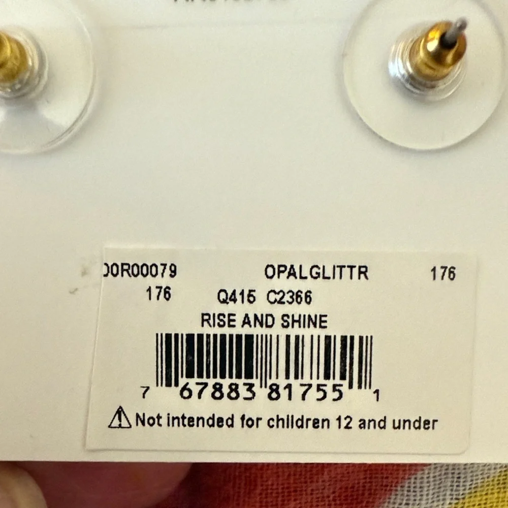 Kate Spade Rise and Shine Opal-glitter Gold Stud Earrings NEW